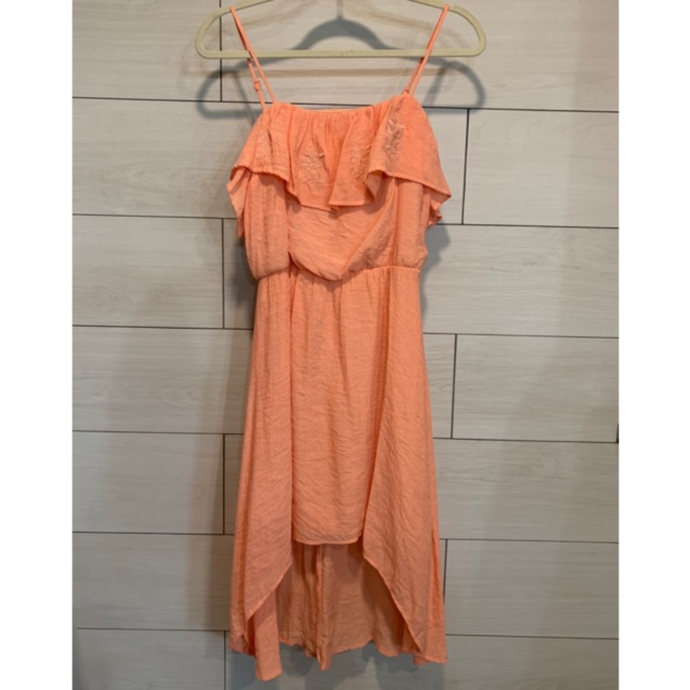 Orange high low dress
